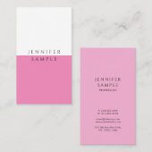 プロフェッショナルシンプルテンプレートエレガントホットピンク 名刺 (正面/裏面)