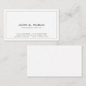 プロフェッショナルシンプルデザインミニマルホワイト 名刺 (正面/裏面)