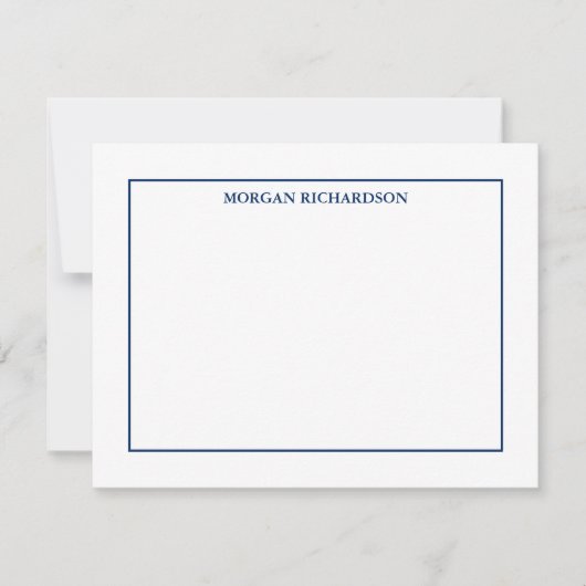 プロフェッショナルシンプルネイビーブルーパーソナライズされた ノートカード (正面)