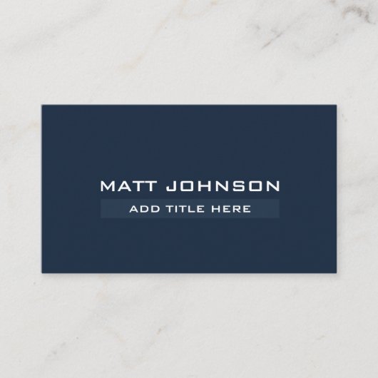 プロフェッショナルシンプルネイビーブルー名刺 名刺 (正面)