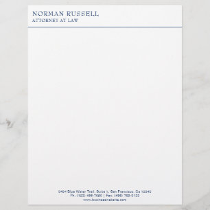 プロフェッショナルシンプルネイビーブルー縁どアルカ レターヘッド