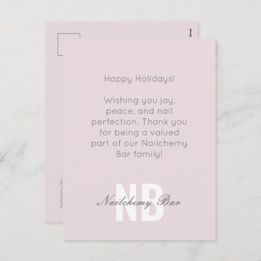 プロフェッショナルシンプルネイルサロングリーティングサンキュー シーズンポストカード (正面/裏面)