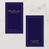 プロフェッショナルシンプルネモダンビーブルー&金ゴールド 名刺 (正面/裏面)