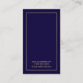 プロフェッショナルシンプルネモダンビーブルー&金ゴールド 名刺 (裏面)