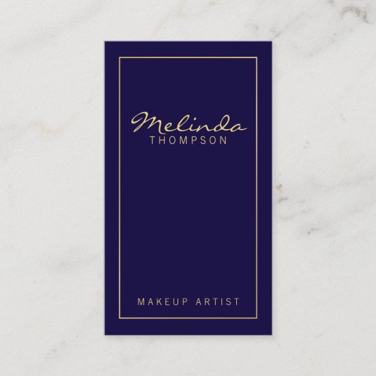 プロフェッショナルシンプルネモダンビーブルー&金ゴールド 名刺 (正面)