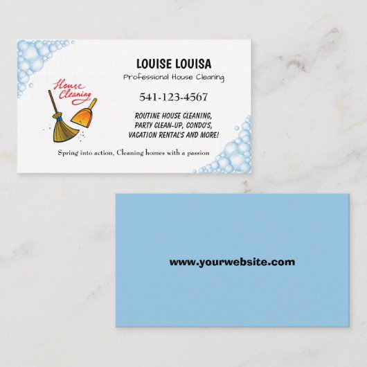 プロフェッショナルシンプルハウス清掃用名刺 名刺 (正面/裏面)