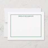 プロフェッショナルシンプルハンターグリーンパーソナライズされた ノートカード (正面)