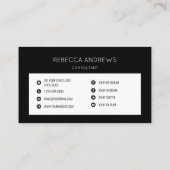 プロフェッショナルシンプルビジネスロゴブラック 名刺 (裏面)