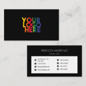 プロフェッショナルシンプルビジネスロゴブラック 名刺 (正面/裏面)