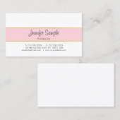 プロフェッショナルシンプルピエレガントンク金ゴールドプレーントレンディー 名刺 (正面/裏面)