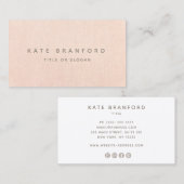 プロフェッショナルシンプルピーチモダンソーシャルメディア 名刺 (正面/裏面)