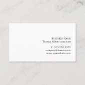 プロフェッショナルシンプルフェイクマーブルブラックストライプ 名刺 (裏面)