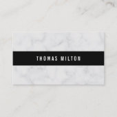 プロフェッショナルシンプルフェイクマーブルブラックストライプ 名刺 (正面)