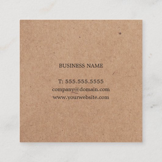 プロフェッショナルシンプルブエレガントラックスクラフト スクエア名刺 (裏面)