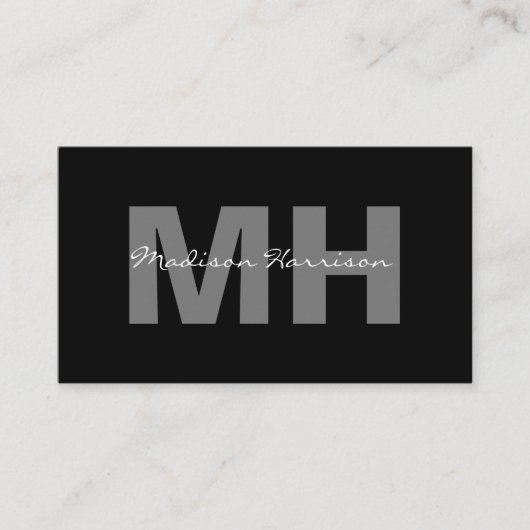 プロフェッショナルシンプルブモダンラックビジネスモノグラム 名刺 (正面)