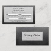 プロフェッショナルシンプルブラックアポイントメントアラーム 予約カード (正面/裏面)