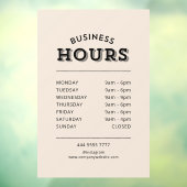 プロフェッショナルシンプルブラックオンベージュビジネスアワー ウィンドウサイン (シート3)