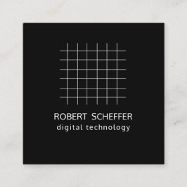 プロフェッショナルシンプルブラックオープングラフ宇宙グリッド スクエア名刺