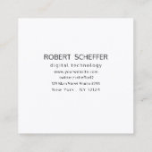 プロフェッショナルシンプルブラックオープングラフ宇宙グリッド スクエア名刺 (裏面)