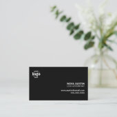 プロフェッショナルシンプルブラックミニマルデザインロゴ 名刺 (スタンド正面)