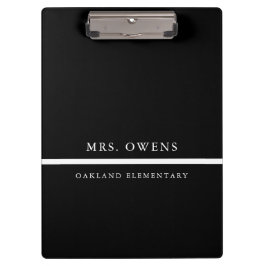 プロフェッショナルシンプルブラック&ホワイト先生ギフト クリップボード
