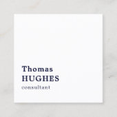 プロフェッショナルシンプルブルーエレガントホワイトコンサルタント スクエア名刺 (正面)