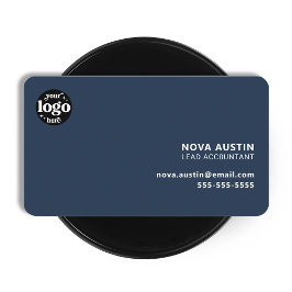 プロフェッショナルシンプルブルーミニマルデザインロゴ 名刺