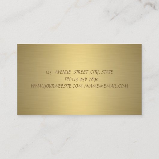 プロフェッショナルシンプルブルーロータス金ゴールド 名刺 (裏面)