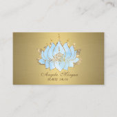 プロフェッショナルシンプルブルーロータス金ゴールド 名刺 (正面)