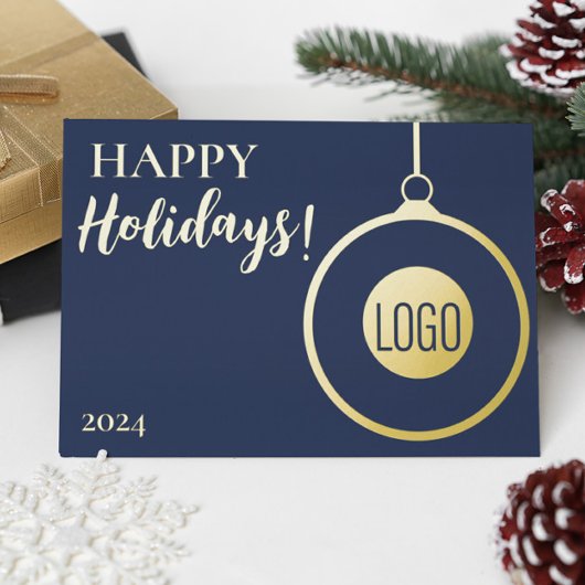 プロフェッショナルシンプルブルー金ゴールドカスタムロゴ 箔シーズンカード