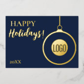 プロフェッショナルシンプルブルー金ゴールドカスタムロゴ 箔シーズンカード (正面)