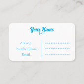 プロフェッショナルシンプルブルー 名刺 (裏面)