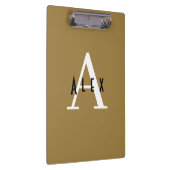 プロフェッショナルシンプルブロンズモノグラム名+イニシャル クリップボード (右)