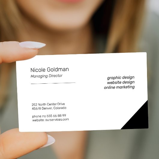 プロフェッショナルシンプルプエレガントラ企業のブラック 名刺