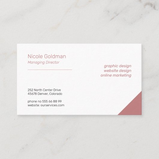 プロフェッショナルシンプルプエレガントラ赤面 名刺 (正面)