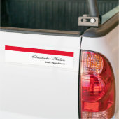 プロフェッショナルシンプルプレインレッドホワイト バンパーステッカー (トラック上)
