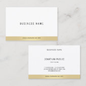 プロフェッショナルシンプルプレーンエレガント金ゴールドホワイトシック 名刺 (正面/裏面)