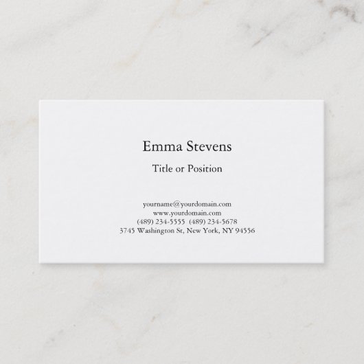 プロフェッショナルシンプルプレーンモダンスタイリッシュ 名刺 (正面)