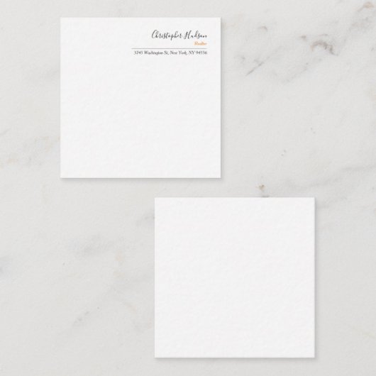 プロフェッショナルシンプルプレーン不動産仲介業者実在エステート エンクロージャーカード (正面/裏面)