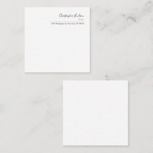 プロフェッショナルシンプルプレーン不動産仲介業者実在エステート ノートカード (正面/裏面)