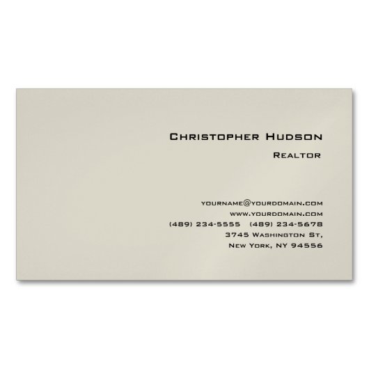 プロフェッショナルシンプルプレーン不動産仲介業者実在エステート マグネット名刺 (正面)