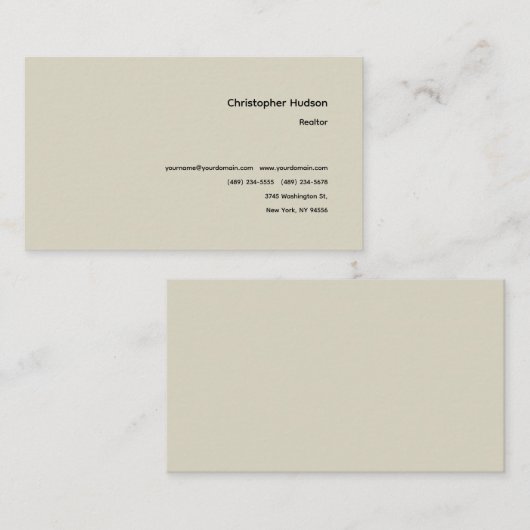 プロフェッショナルシンプルプレーン不動産仲介業者実在エステート 名刺 (正面/裏面)