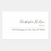 プロフェッショナルシンプルプレーン不動産仲介業者実在エステート 長方形シール (正面)