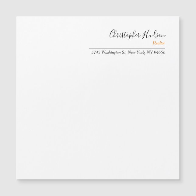 プロフェッショナルシンプルプレーン不動産仲介業者磁気カード (正面)