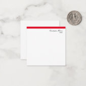 プロフェッショナルシンプルプレーン実在エステートレッドホワイト ノートカード (正面/裏面インサイチュ)