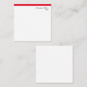 プロフェッショナルシンプルプレーン実在エステートレッドホワイト ノートカード (正面/裏面)