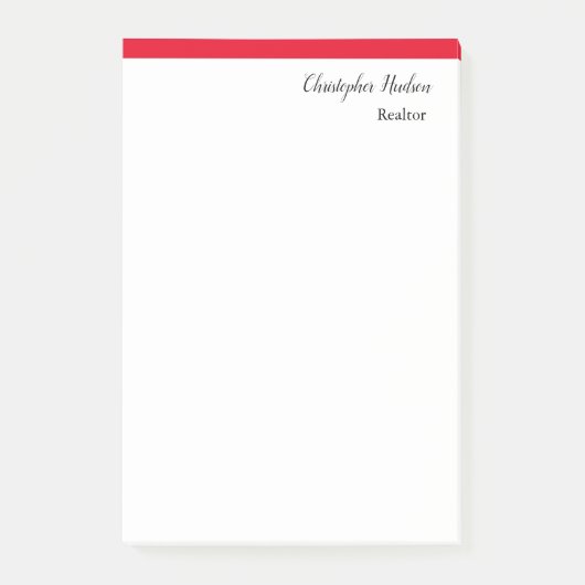 プロフェッショナルシンプルプレーン実在エステートレッドホワイト ポストイット (正面)