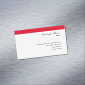 プロフェッショナルシンプルプレーン実在エステートレッドホワイト マグネット名刺 (インサイチュ)