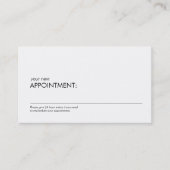 プロフェッショナルシンプルホワイトアポイントメントリマインダー2 予約カード (正面)
