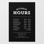 プロフェッショナルシンプルホワイトオンブラックビジネス時間 ウィンドウサイン (シート)